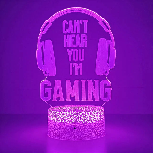 3D led lamp Gaming room light Games NightLight Gaming Table Lamp for Children Headphones Game Zone Lights Home Decor Gift