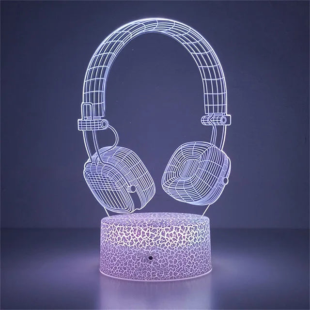 3D led lamp Gaming room light Games NightLight Gaming Table Lamp for Children Headphones Game Zone Lights Home Decor Gift