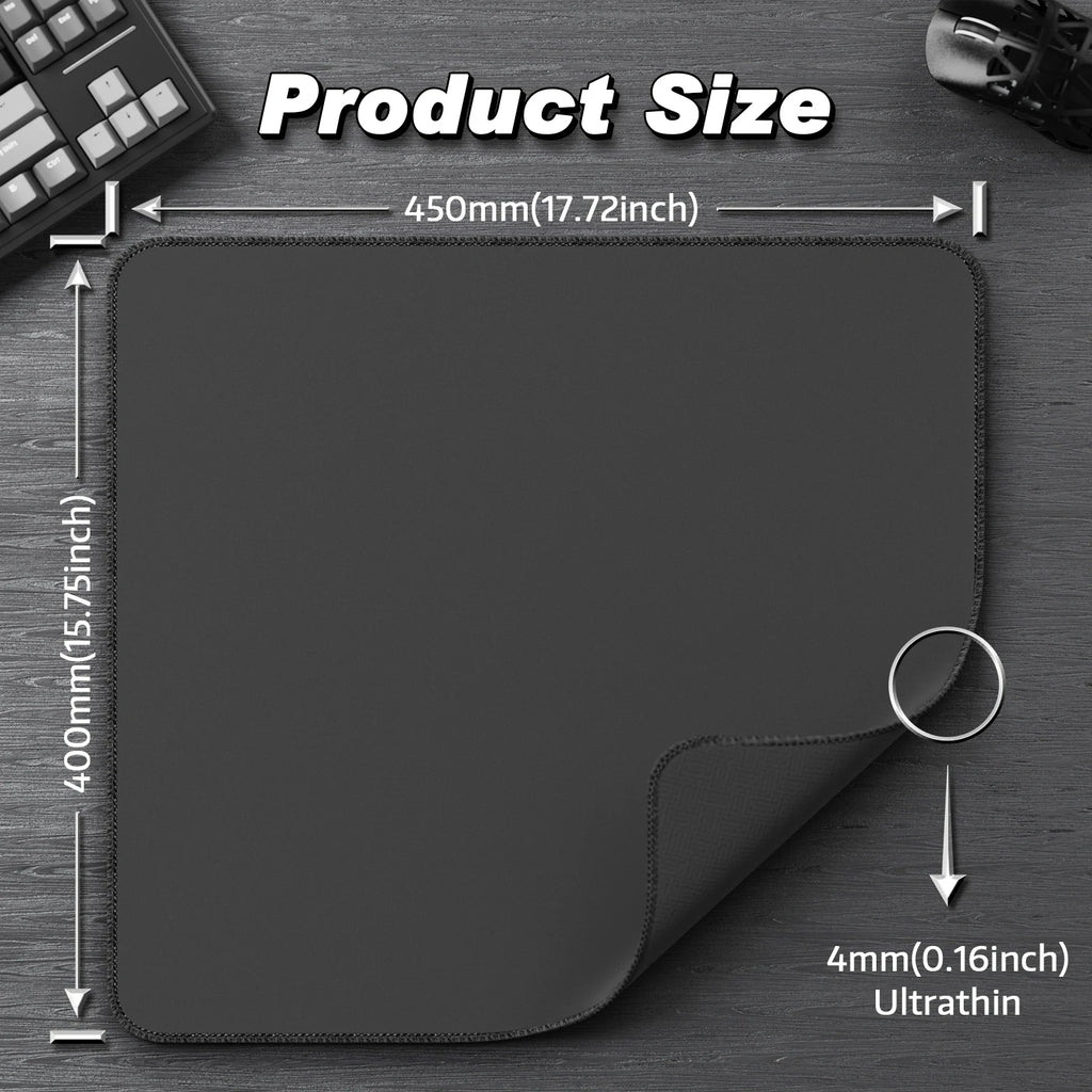 ATTACK SHARK CM02 Large eSport Gaming Mousepad, 450x400x4 MM, Textured Smooth Surface, Non-Slip Rubber Base, Micro-Knit Edges