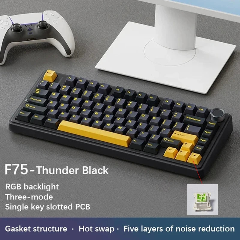Teclado Mecânico Gamer AULA F75 RGB Personalizável (Layout 75%)