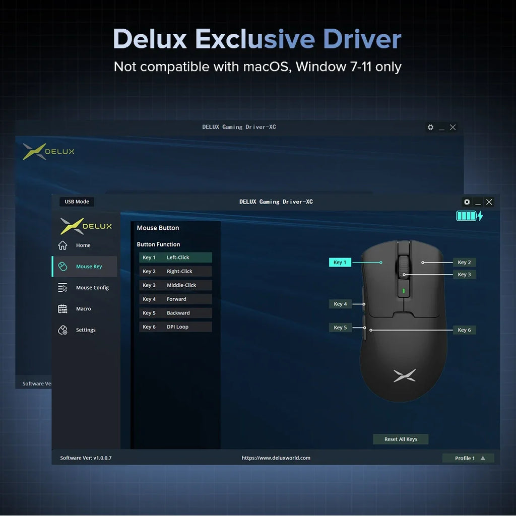Delux M900 SE Wireless Gaming Mouse Ergonomic Mice PAW3311 12000DPI Lightweight 63g for Right Big Hands PC Laptop Gamer