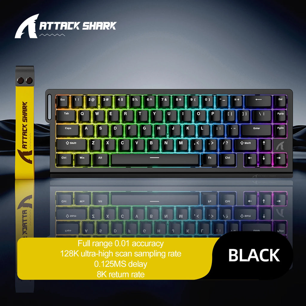 ATTACK SHARK X68 HE Magnetic Keyboard with Rapid Trigger and 8KHz, 0.01mm RT Accuracy, 60% Form Factor