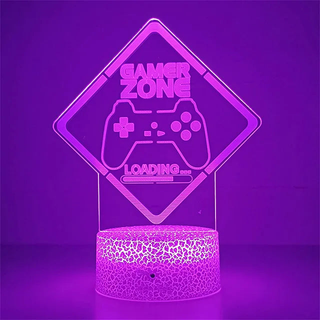 3D led lamp Gaming room light Games NightLight Gaming Table Lamp for Children Headphones Game Zone Lights Home Decor Gift