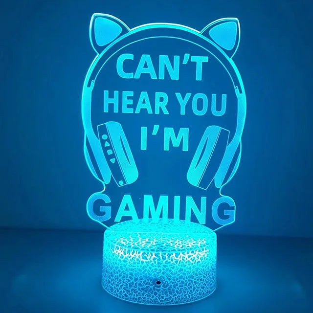 3D led lamp Gaming room light Games NightLight Gaming Table Lamp for Children Headphones Game Zone Lights Home Decor Gift