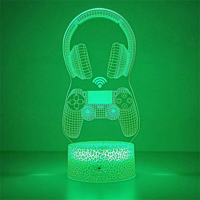 3D led lamp Gaming room light Games NightLight Gaming Table Lamp for Children Headphones Game Zone Lights Home Decor Gift