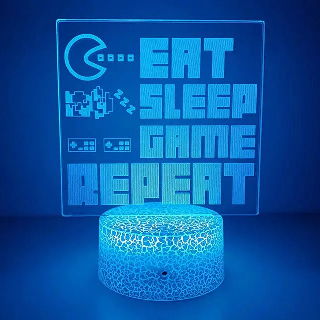 3D led lamp Gaming room light Games NightLight Gaming Table Lamp for Children Headphones Game Zone Lights Home Decor Gift