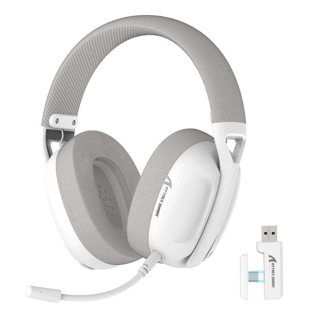 ATTACK SHARK L80 180g Ultra-Light Gaming Headset, Pluggable Microphone, Wired/Bluetooth/2.4G Wireless, 5.1 Channel Stereo Sound