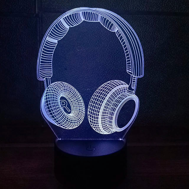 3D led lamp Gaming room light Games NightLight Gaming Table Lamp for Children Headphones Game Zone Lights Home Decor Gift
