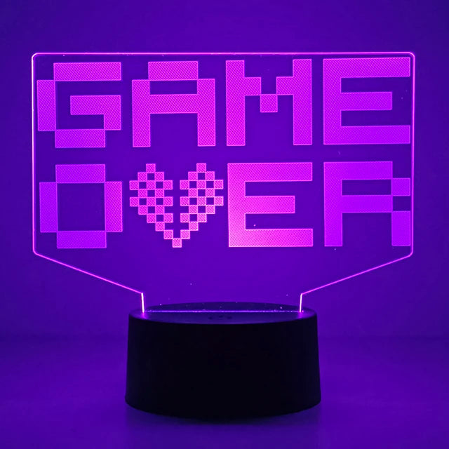 3D led lamp Gaming room light Games NightLight Gaming Table Lamp for Children Headphones Game Zone Lights Home Decor Gift
