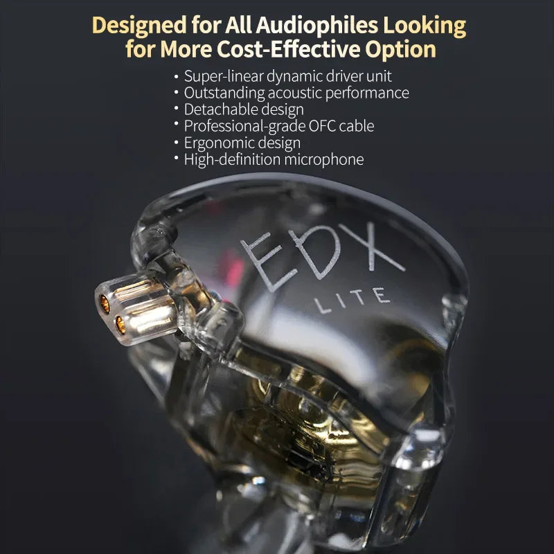 KZ EDX Lite HIFI Bass Earphones Stereo Music Earbuds In Ear Monitor Stage Live Headphones Sports Gaming Headset