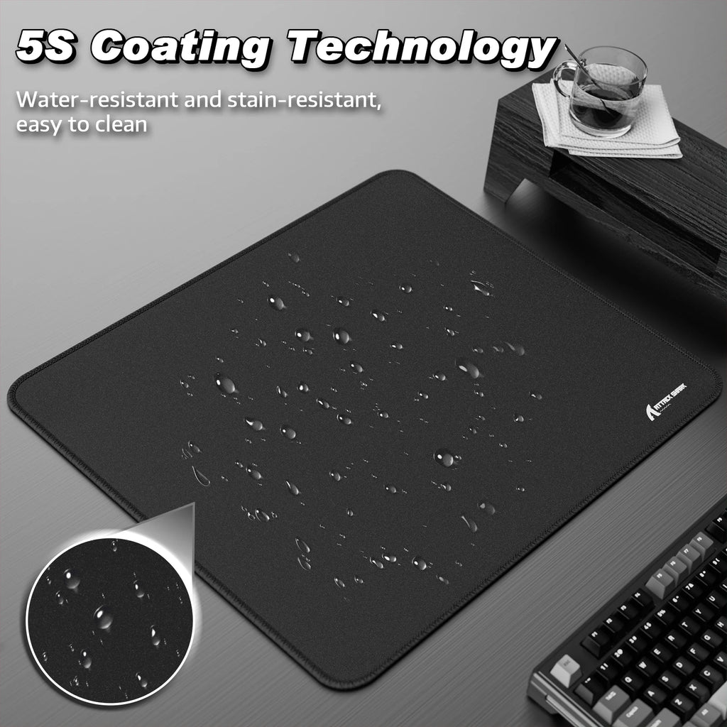 ATTACK SHARK CM02 Large eSport Gaming Mousepad, 450x400x4 MM, Textured Smooth Surface, Non-Slip Rubber Base, Micro-Knit Edges