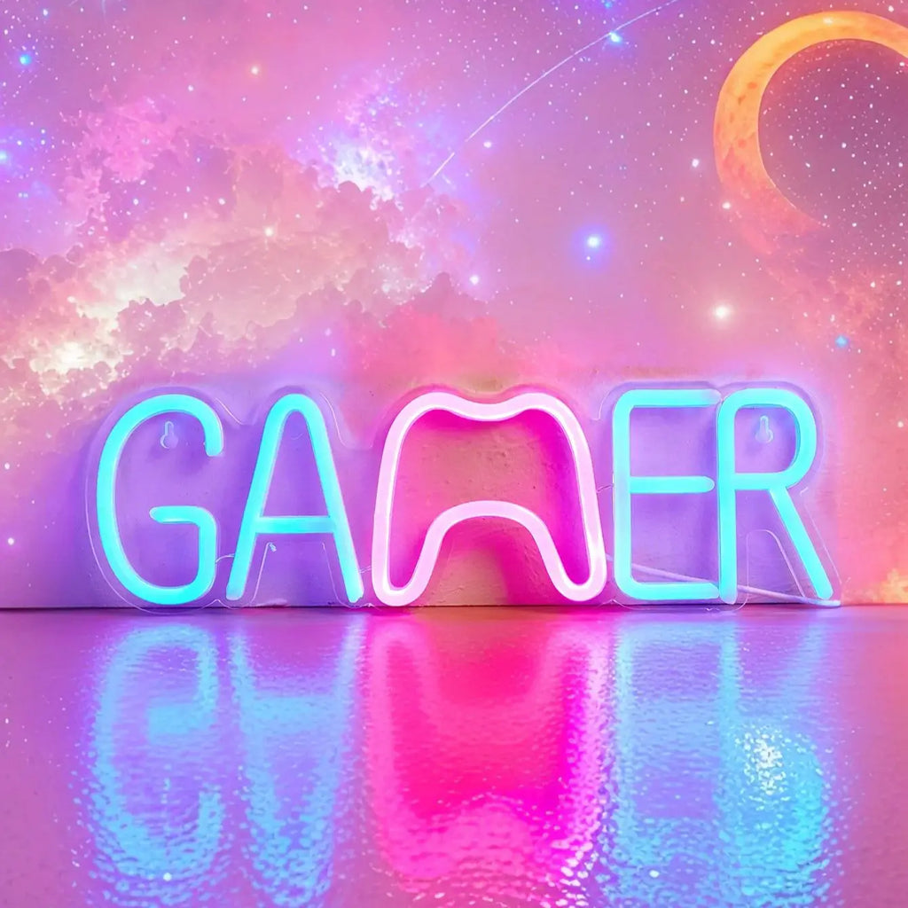 Chi-buy LED Neon Gamer Gamepad USB Powered Neon Signs Decor Lamp Signs Birthday Gift Wall Art For Bedroom Room Bar Shop
