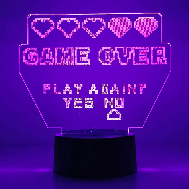 3D led lamp Gaming room light Games NightLight Gaming Table Lamp for Children Headphones Game Zone Lights Home Decor Gift