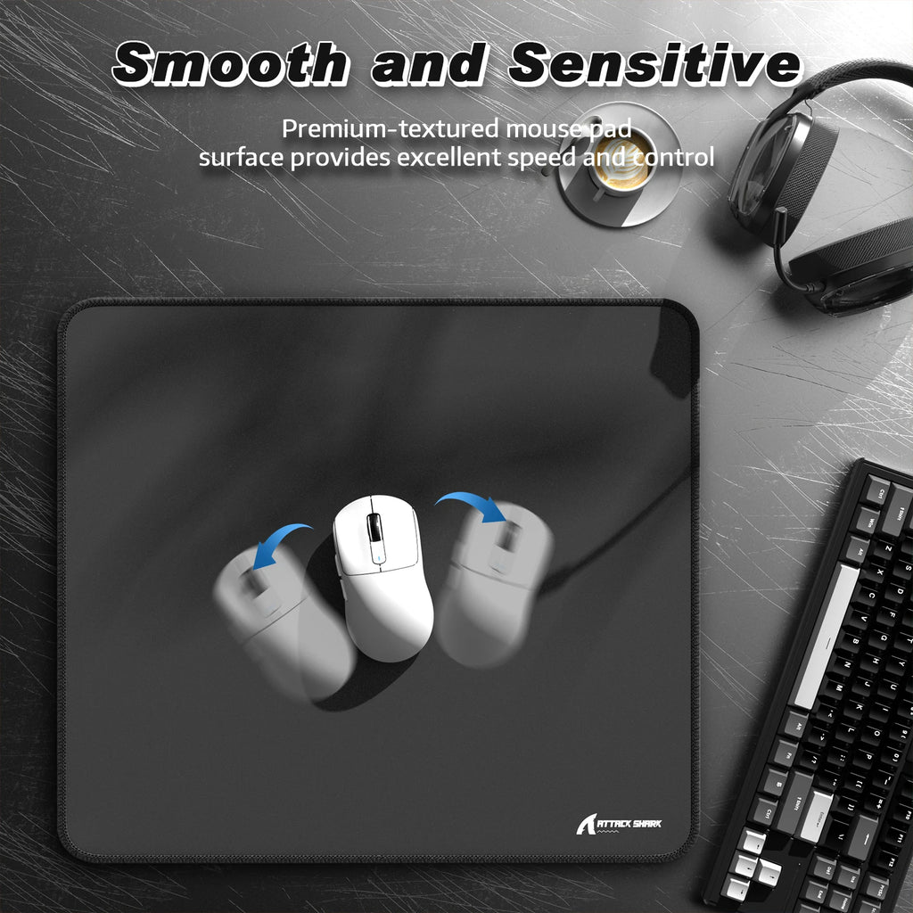 ATTACK SHARK CM02 Large eSport Gaming Mousepad, 450x400x4 MM, Textured Smooth Surface, Non-Slip Rubber Base, Micro-Knit Edges