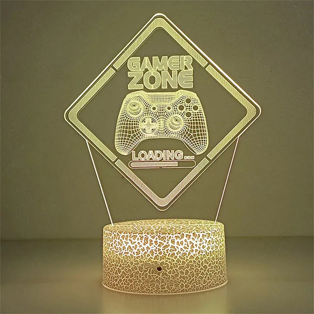 3D led lamp Gaming room light Games NightLight Gaming Table Lamp for Children Headphones Game Zone Lights Home Decor Gift